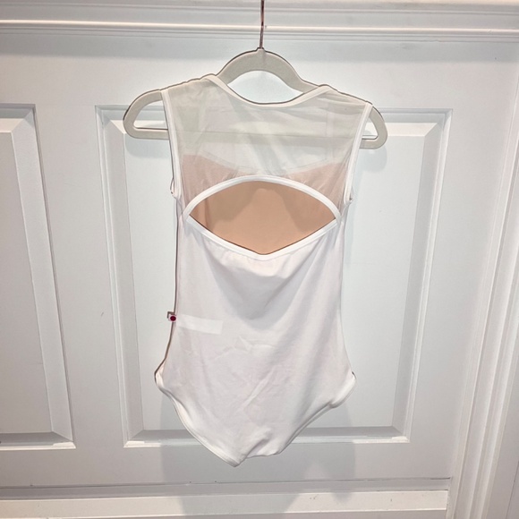 Yumiko Becky Mesh Leotard White Xsmall - Picture 2 of 5